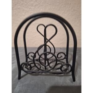 Napkin Holder Ornate Decorative Black Metal - Dinner Party Christmas Thankgiving